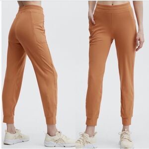 PACT Airplane Joggers 100% Organic Cotton Flat Front Sweatpants Orange S